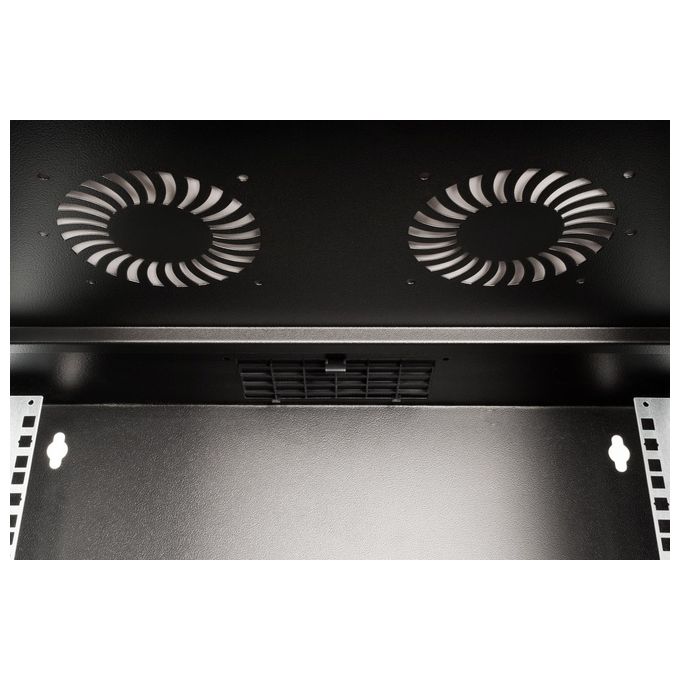 Digitus DN-49205 SOHO Pro Armadio Rack 9U 19 pollici a Parete con Porta in Vetro Profondita' 400 mm Capacita' 60 Kg colore Nero