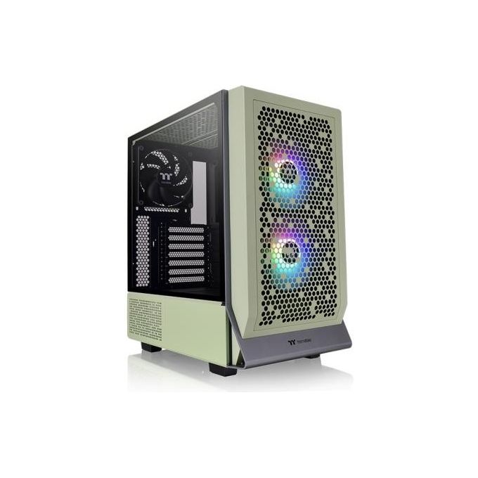 Thermaltake CA-1Y2-00MEWN-00 Ceres 300 TG ARGB Case PC Midi Tower ATX Vetro Temperato 2x 140 mm USB-C colore Verde