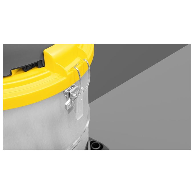 Lavor PRO 8.253.0024 Aspirapolvere a Cilindro Secco e Bagnato 30 L 1600 W Filtro Estraibile e Lavabile Acciaio Inox