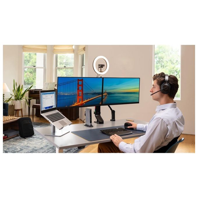 Kensington K50424WW Supporto Universale per Laptop Altezza Regolabile 151-200 mm Inclinazione 0-45° Materiale Acciaio Alluminio Silicone colore Argento