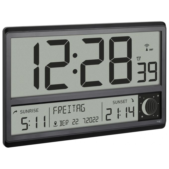 TFA 60.4524.01 Orologio XL Radiocontrollato Digitale Nero