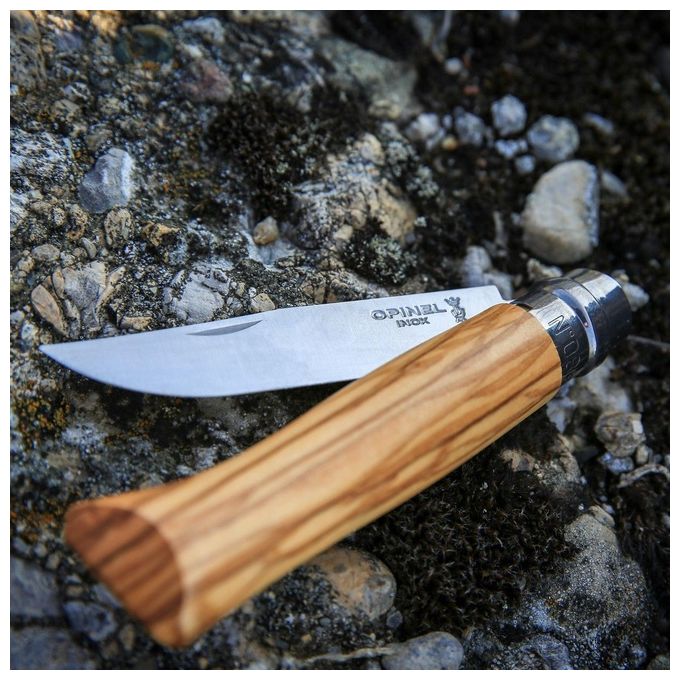 Opinel Coltello Virobloc inox n. 8 Ulivo Fodero Opinel
