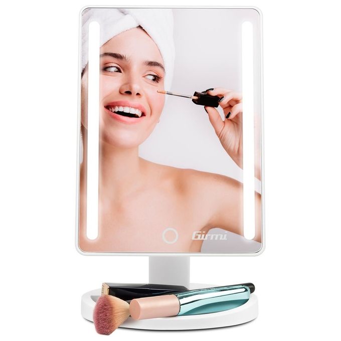 Girmi Specchio per Trucco 16x22cm con Luce Led 1x Batterie e Usb