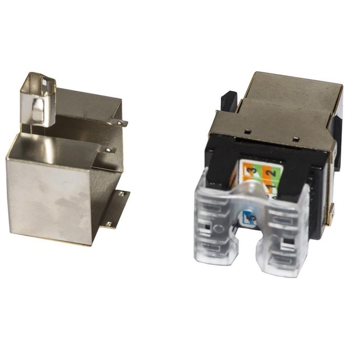 Link inserto jack schermato rj45 8 poli cat 5e 180° per reti