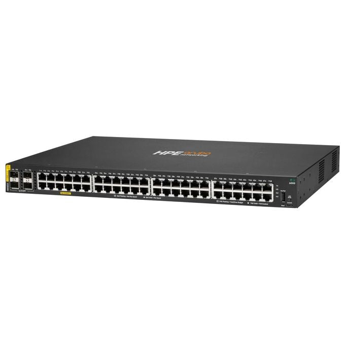 Aruba a Hewlett Packard Enterprise company R8N85A Switch CX 6000 48 Porte Gigabit Ethernet PoE+ 370W 4 Slot SFP L3 Gestito 1U colore Nero