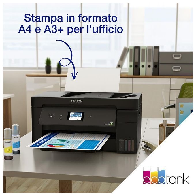 Epson C11CH96401 EcoTank ET-15000 Stampante Multifunzione Inkjet A3+ 4800x1200 DPI Wi-Fi Ethernet ADF Fronte Retro colore Nero