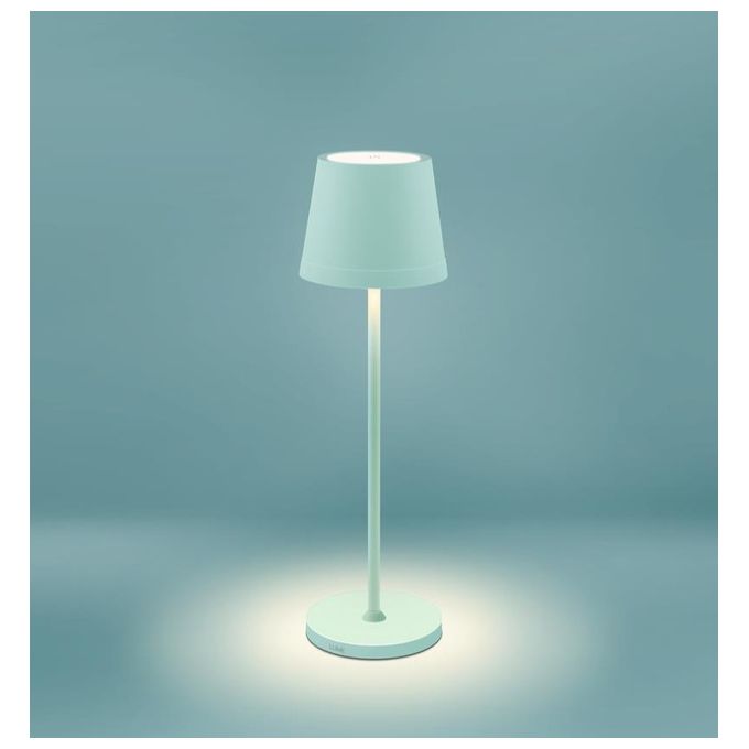 CENTURY LMPT-023827 LUME PLUS Lampada da Tavolo LED 2,2 W Dimmerabile Touch IP54 Batteria Ricaricabile 5000 mAh colore Marine Turquoise