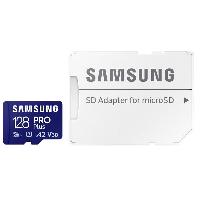 Samsung MB-MD128SA-EU PRO Plus Scheda di Memoria MicroSDXC 128 GB UHS-I U3 V30 A2 180 MB-s colore Blu marino