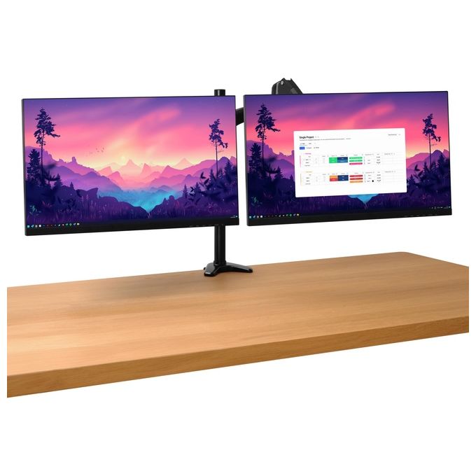 Trust 25337 Mara Braccio per Monitor e Laptop Supporto Ergonomico Doppio per Schermi fino a 32'' e Laptop fino a 17'' Vesa 75 100 Regolabile in Altezza con Molla a Gas colore Nero