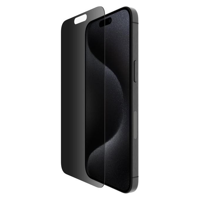 Belkin OVA150ZZ ScreenForce Pellicola Privacy Vetro Temperato per iPhone 15 Pro Max 6.7'' Antimicrobico 9H