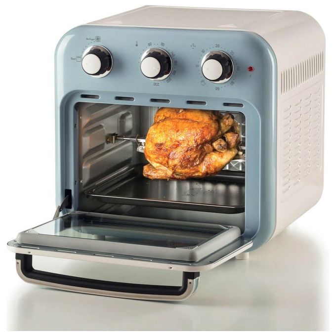 Ariete 4632 Friggitrice ad aria 2in1 Vintage 16 L 1400 W Timer 60 min Funzione Rotisserie colore Celeste
