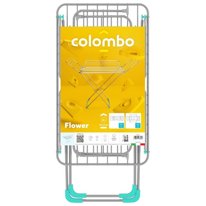 Colombo ST798 Flower Stendibiancheria 4 Ali 30 m Capacita' 14 Kg Pieghevole colore Alluminio