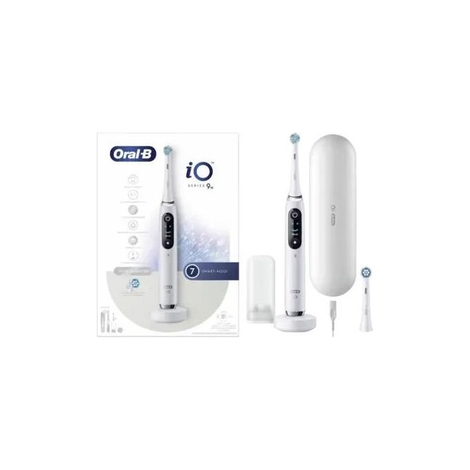 Oral-B 4210201408383 iO Series 9N Spazzolino elettrico Tecnologia magnetica iO 7 modalita' Timer OLED autonomia 14 giorni colore White Alabaster