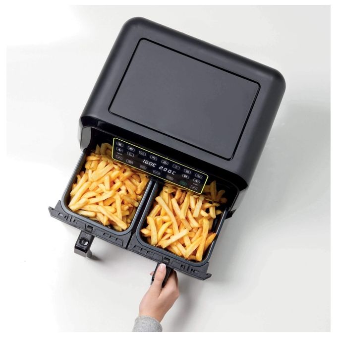 Ariete 4623 Airy Fryer Dual Friggitrice ad aria 8 L 1700 W Doppio Cestello 8 Programmi Display LED Touch colore Nero