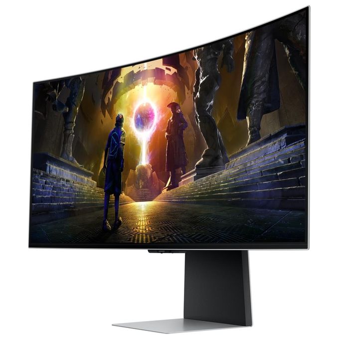 Samsung LS34DG850SUXEN Odyssey OLED G8 Monitor Gaming Curvo 34'' 3440x1440 WQHD 175Hz 0,03ms FreeSync Premium Pro WiFi colore Argento