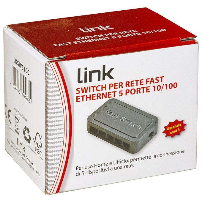 Link LKSW5100 Switch di Rete con 5 Porte 10-100 Fast Ethernet