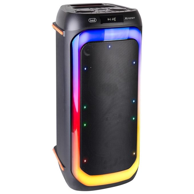 Trevi XF 780 KB XFest Cassa Bluetooth 110W 2 vie Bass Reflex Karaoke 2 Microfoni USB MicroSD TWS Batteria colore Nero