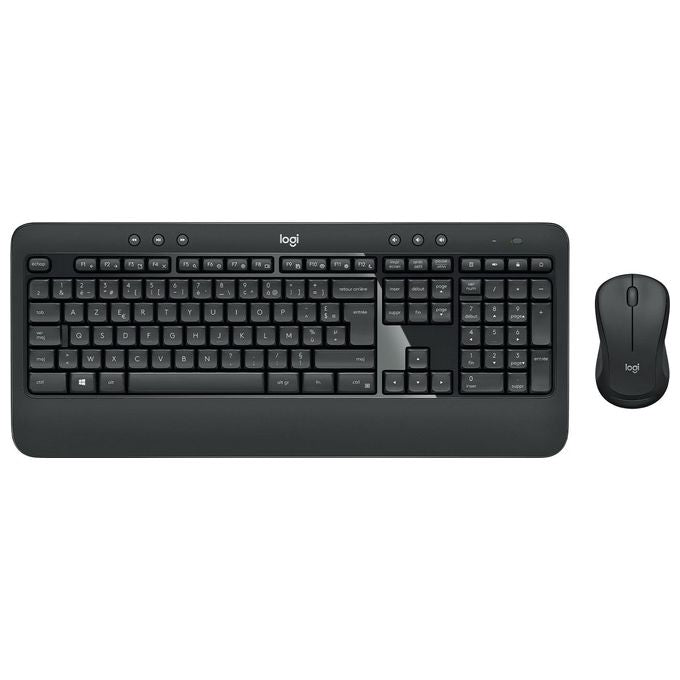 Logitech 920-008676 MK540 Advanced Set Tastiera e Mouse Wireless Full-size AZERTY Francese con Poggiapolsi e Tasti Multimediali colore Nero