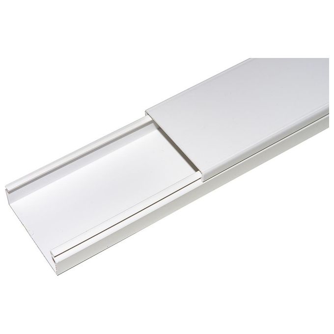 Link Confezione 6 Canaline Passacavi in Pvc 60x25mm 1mt xon Coperchio Scorrevole Bianco 6mt in Totale