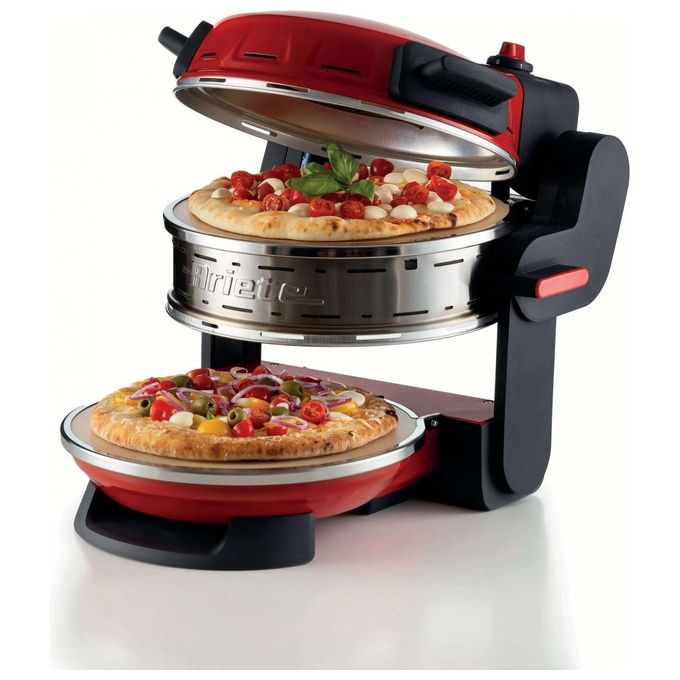 Ariete 927 Pizzeria Forno Pizza Doppio 2300 W 2 Pietre Refrattarie 32 cm 400°C 5 Livelli di Cottura colore Rosso