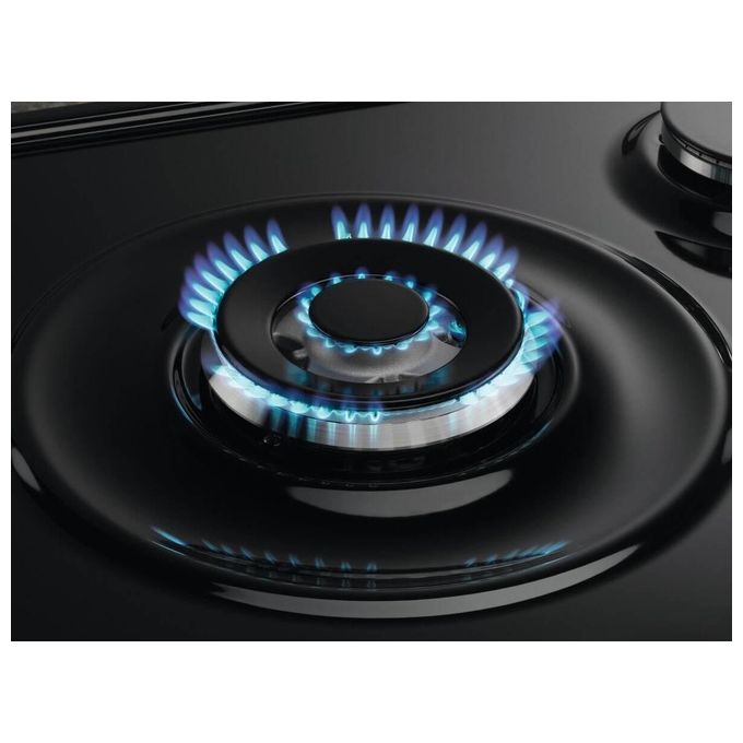Electrolux PN750RUV Serie 300 Piano cottura a gas 75 cm 5 fuochi Wok Bruciatore Tripla Corona Sicurgas colore Nero Ghisa