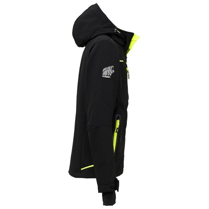U-Power FU187BC Space Giacca Softshell Impermeabile Antivento Traspirante Cappuccio Staccabile Membrana U-Tex colore Nero