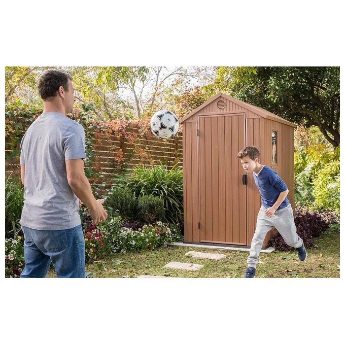 Keter Casetta da Giardino Darwin 4x6 125,8x184,5x205cm Marrone Effetto Legno EVOTECH+
