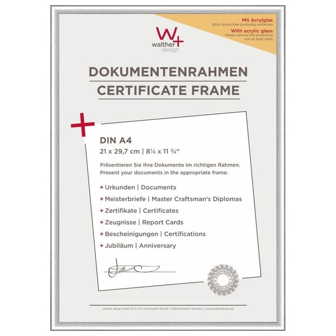 Walther KVX130S Album Fotografico New Lifestyle 21x29.7cm Plastica-Vetro Acrilico Argento