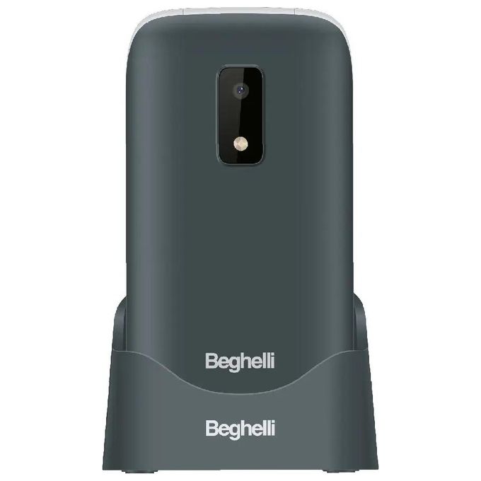 Beghelli 9200 Telefono per anziani Clamshell Display 2.8'' Fotocamera 1.3 MP Wi-Fi Radio FM Tasto Salvalavita Blocco chiamate indesiderate colore Grigio