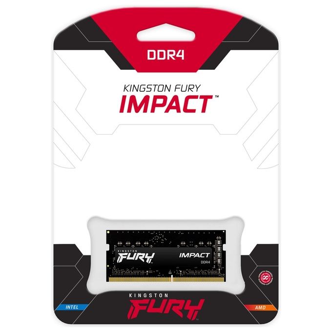 Kingston KF432S20IB-8 FURY Impact Memoria RAM 8GB DDR4 3200 MT-s CL20 SO-DIMM 260-pin colore Nero