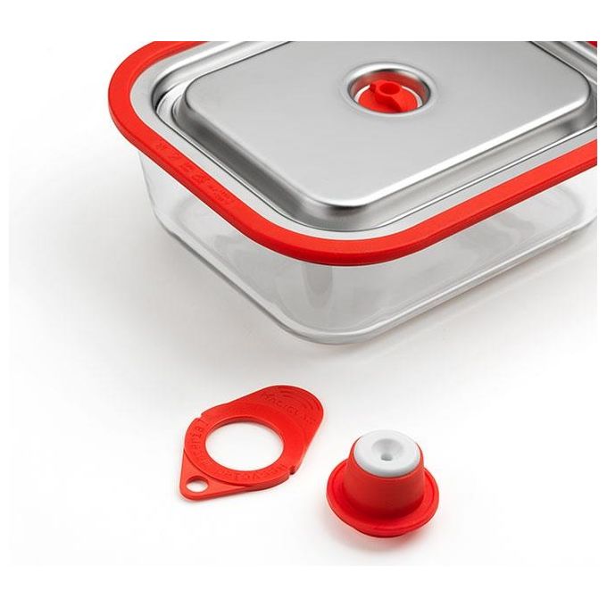Magic Vac Contenitori Sottovuoto Free Inox e Rosso