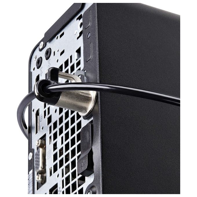 StarTech.com 3M4-DESK-LOCKING-KIT Kit di Sicurezza per Laptop e Periferiche Cavo in Acciaio 3m Serratura a Combinazione 4 Cifre Testine Semipermanenti e Rimovibili colore Nero Argento