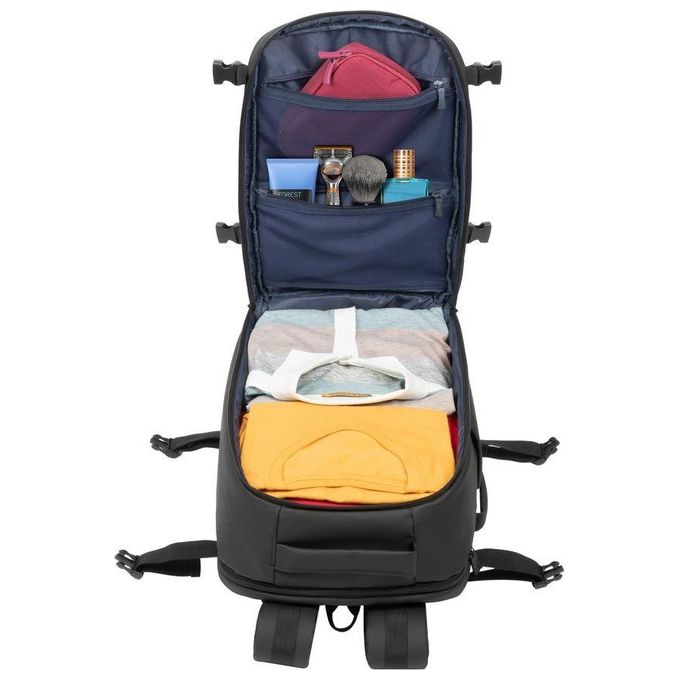 Rivacase 8465 Tegel Zaino da Viaggio per Notebook fino a 17,3'' con Scomparto Imbottito e Materiale ECO-FRIENDLY RPET colore Nero