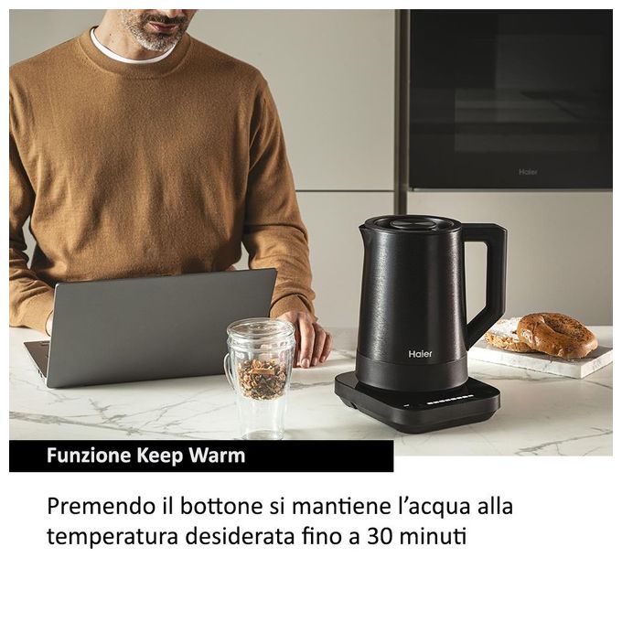Haier HKE5A 011 I-Master Serie 5 Bollitore Elettrico 1,7 L 2200 W 7 Temperature Touch colore Nero