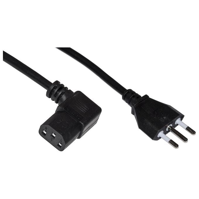 Link cavo alimentazione spina italiana tripolare 10 a - presa 90 gradi iec mt.1.8