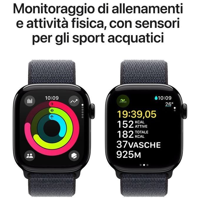 Apple MWWG3QL-A Apple Watch Serie 10 GPS 42mm Cassa in Alluminio con Sport Loop colore Nero