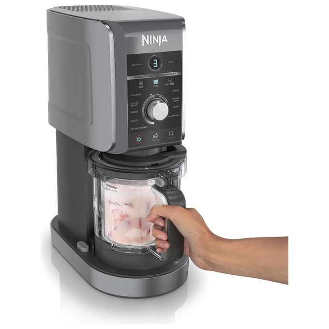 Ninja NC501EU CREAMi Deluxe Gelatiera 2,1 L 800 W 10 programmi 3 vaschette 709 ml timer digitale colore Nero Grigio