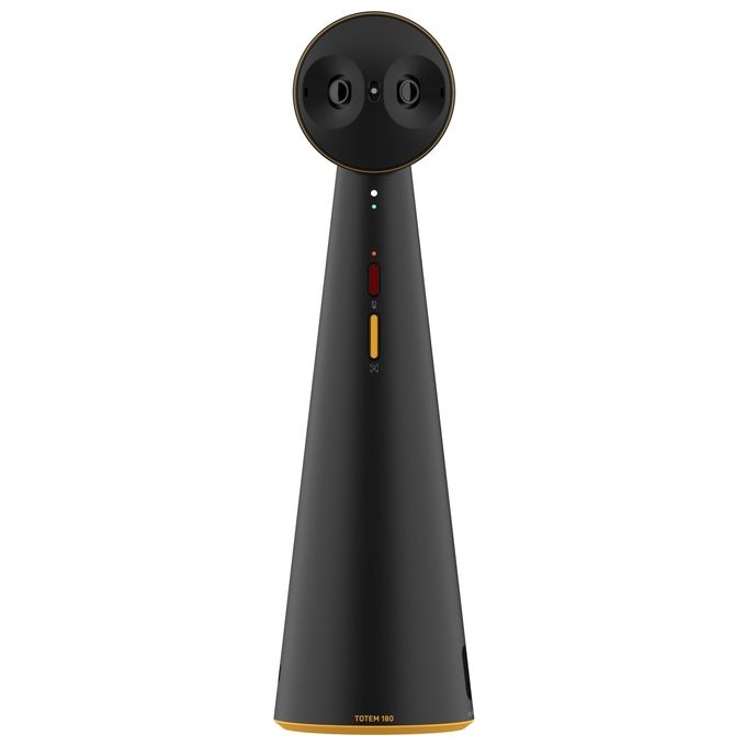 Ipevo 5-910-2-08-00 TOTEM 180 Telecamera per conferenze 4K 180° con AI Auto Framing e microfoni omnidirezionali colore Nero e Blu
