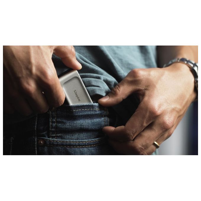 Kingston Technology SXS2000-2000G XS2000 SSD Portatile Esterno 2 TB USB 3.2 Gen 2x2 Velocita' 2000 MB-s colore Nero Argento