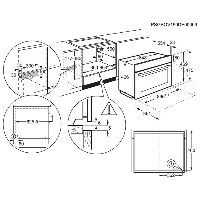 Electrolux KBZE10X Serie 900 Forno da incasso Multifunzione SurroundCook 85 L Classe A+ 9 funzioni AquaClean (47x90x58 cm) colore Inox