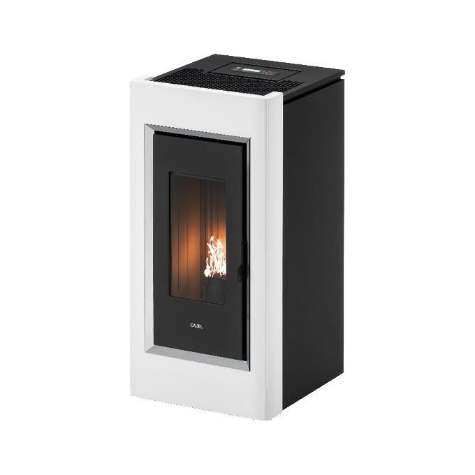 Cadel 7022071 Prince Stufa a Pellet 10,5 kW 109 m² Classe A+ Efficienza 90% colore Bianco