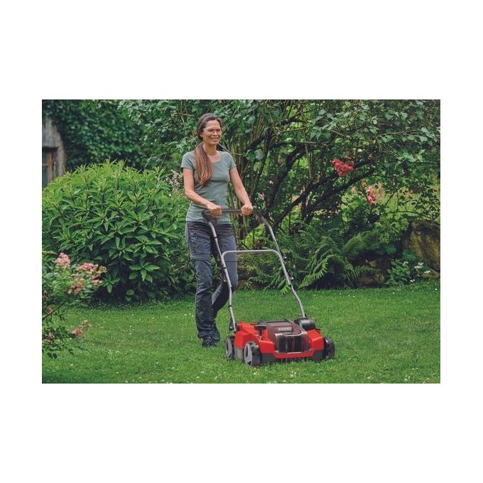 Einhell 3420680 GE-SC 36-35 Li - Solo Scarificatore a Batteria 36 V con Motore Brushless 16 Lame in Acciaio Inox Regolazione Profondita' 3 Livelli Peso 9.94 Kg colore Nero Rosso