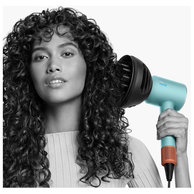Dyson 515276-01 Supersonic Nural Asciugacapelli 1600W Motore V9 3 Velocita' 4 Temperature con Accessori colore Blu Arancione