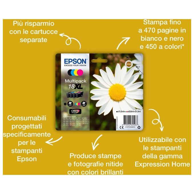 Epson cartuccia ink Margherita 18xl Giallo