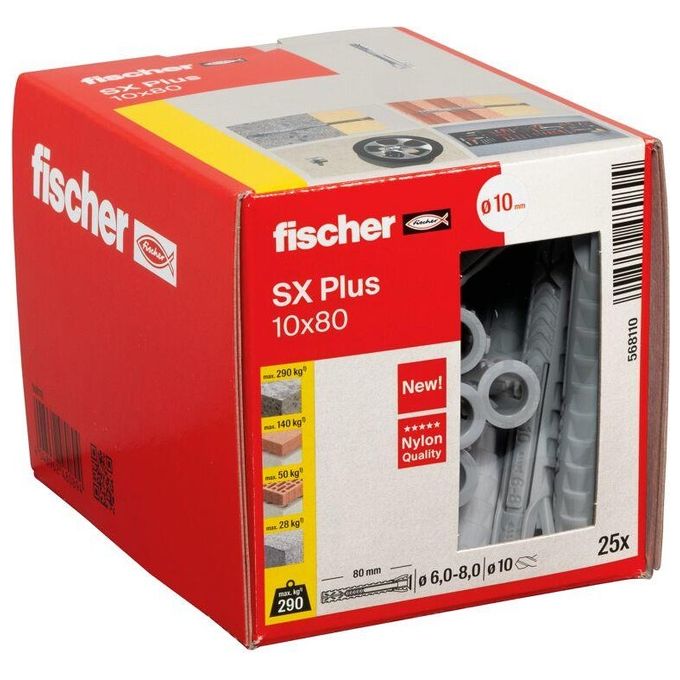 Fischer Tasselli SX Plus 10x80 25 Pezzi