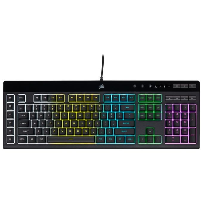 Corsair CH-9226765-IT K55 RGB PRO Tastiera Gaming a Membrana Cablata QWERTY Layout IT LED RGB 5 Zone 6 Macro Tasti IP42 colore Nero