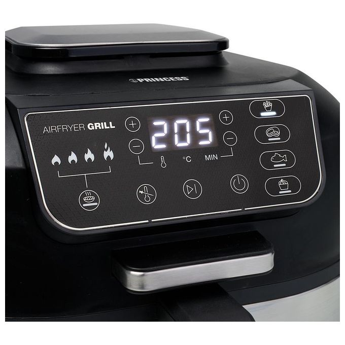 Princess 01.182092.01.001 Friggitrice ad aria 5.6 L 1760 W 4 Programmi Display Digitale Grill 2 in 1 colore Nero