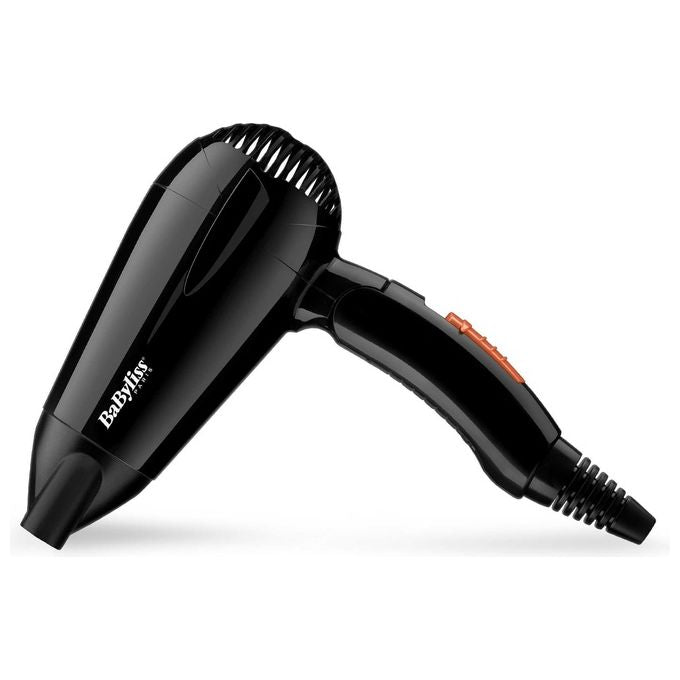 Babyliss 5344E Asciugacapelli da Viaggio 2000W Leggero e Compatto con Manico Pieghevole Doppio Voltaggio Nero