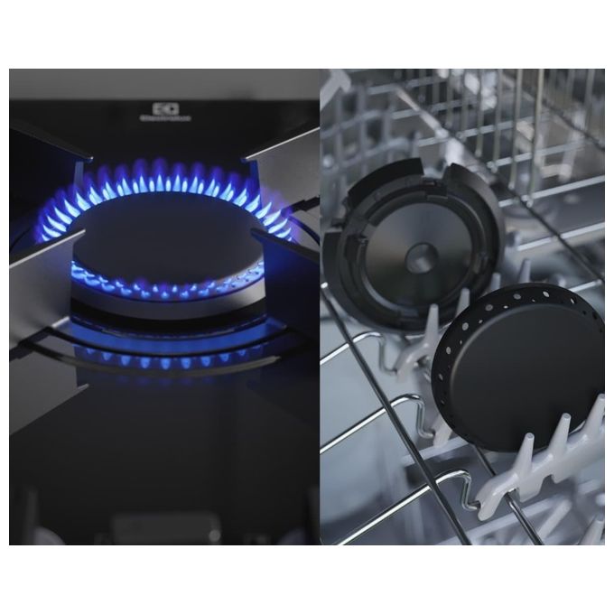 Electrolux KGG643753K Serie 800 Piano cottura Gas 60 cm 4 fuochi FlameLight Hob2Hood StepPower colore Nero