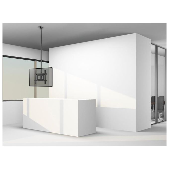 Equip 650321 Staffa TV da 32'' a 70'' per Montaggio a Soffitto Inclinazione 5 - 25° Rotazione ±30° VESA 100x100 - 400x400 mm colore Nero